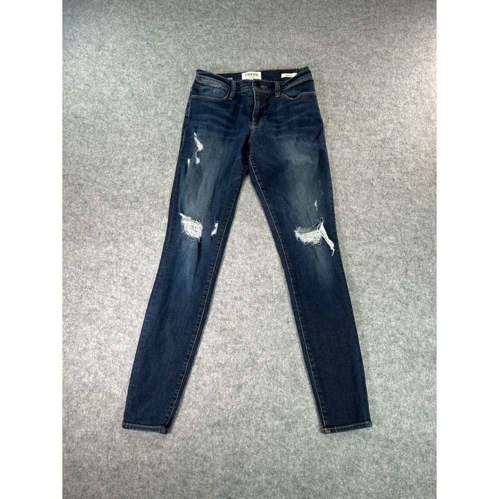 Fame Jeans Womens 26 Blue Distressed Le High Skinny‎ Denim